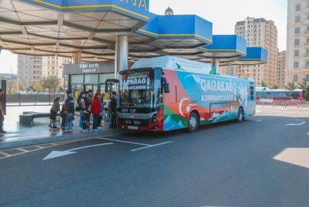 Avtobusların üzərində “Qarabağ Azərbaycandır!” şüarı yazıldı