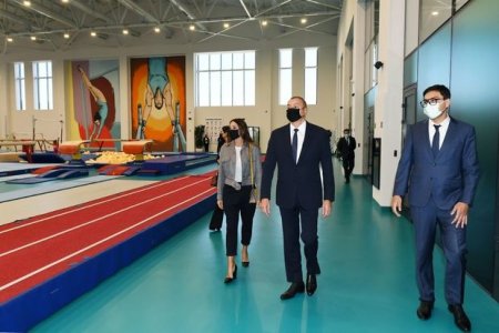 İlham Əliyev və Mehriban Əliyeva Milli Gimnastika Arenasının yeni binasında olublar - YENİLƏNİB + FOTO