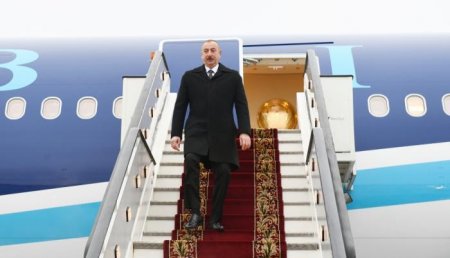 Prezident İlham Əliyev Rusiyanın Sankt-Peterburq şəhərinə gedib