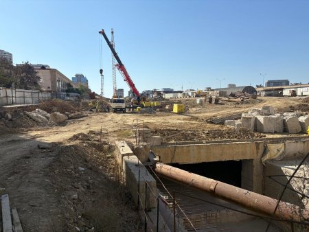 Metronun "B-04" stansiyasının tikintisində növbəti mərhələ - FOTO
