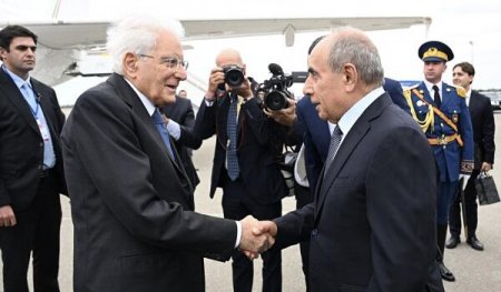 İtaliya prezidenti Azərbaycana gəldi - Foto