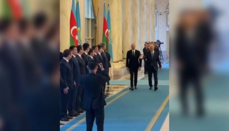 Azərbaycan Prezidenti İlham Əliyevin Astanada rəsmi qarşılanma mərasimi olub