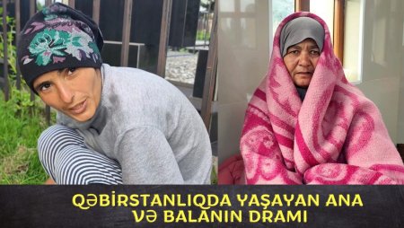 Cəlilabadda acı həyat gerçəyimiz: Ahıl ana və qızı qəbiristanlıqda yaşayır