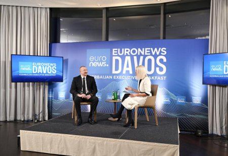 Prezident Davosda “Euronews” televiziyasına müsahibə verib - FOTO