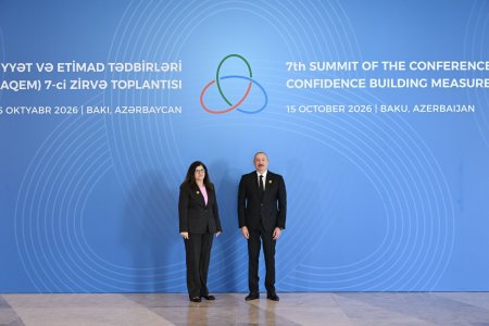 Prezident İlham Əliyev Bakıda AQEM-in 7-ci Zirvə Toplantısının iştirakçılarını qarşılayır (FOTO)